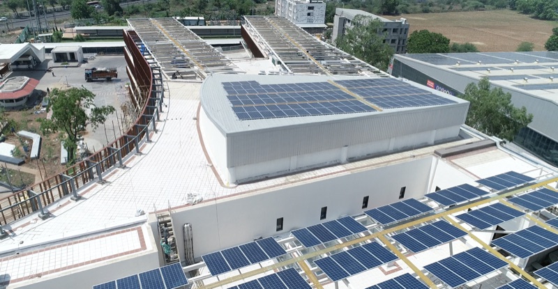 C&I rooftop solar installation on an industrial building